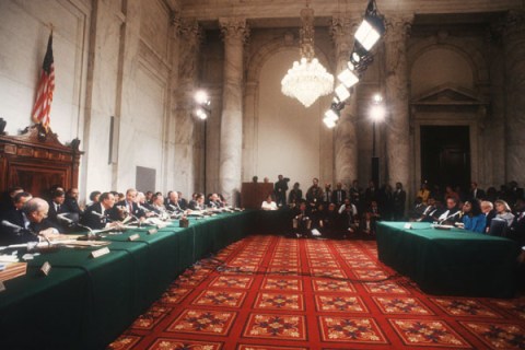 Anita Hill Testifies During Thomas Hearings