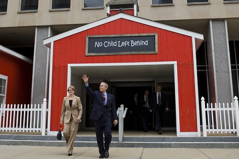 Bush Visits D.C. Elementary School