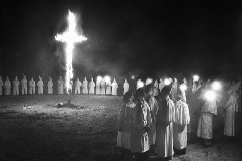 Cross burning at nighttime Ku Klux Klan