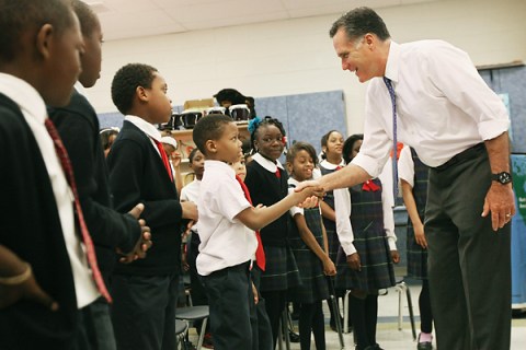 Romney Visits Philadelphia School