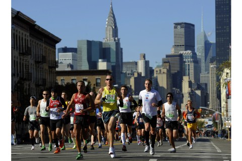 Image: Runners make their way through Queens during the 2011 ING New York City Marathon in New York Nov. 6, 2011