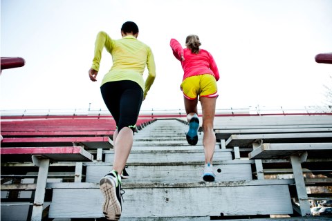 Image: Two women exercising together