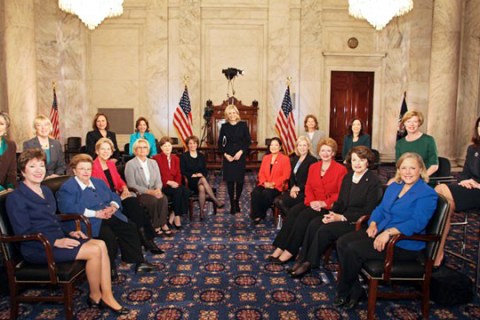image: Female Senators sit down for an interview with ABC's Diane Sawyer.