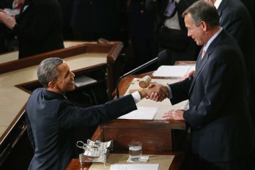 Image: President Obama and John Boehner shake hands before the State of the Union