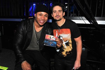LL Cool J and Brad Paisley backstage during the 48th Annual Academy Of Country Music Awards