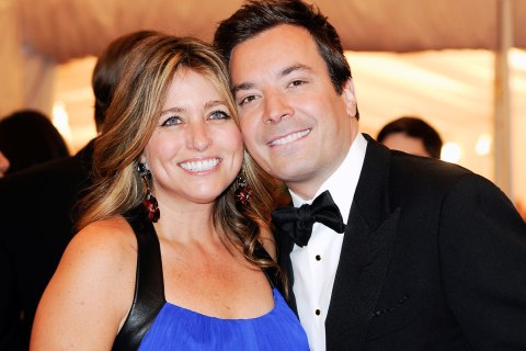 Jimmy Fallon and his wife, Nancy Juvonen, at the Metropolitan Museum of Art in New York, May 7, 2012. Fallon says he and his wife had their baby daughter with the help of a surrogate. 