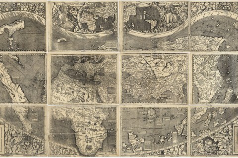 Discovery: Martin Waldseemüller, world map, or Universal Cosmography, 1507