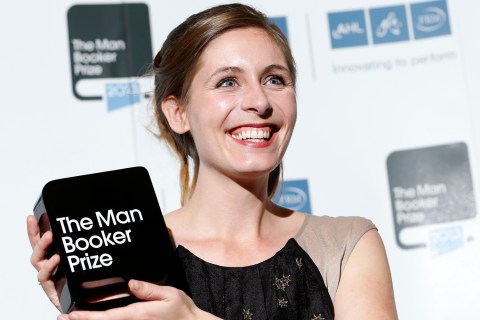 New Zealand writer Catton, winner of the Man Booker Prize 2013, poses for photographs at the Guildhall in central London