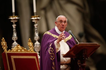 Pope Francis celebrates the Vespri mass in Vatican